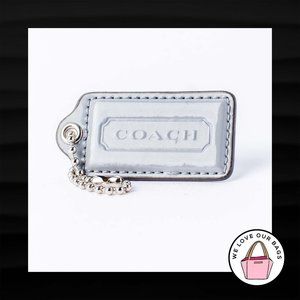 2.5" Large COACH GRAY PATENT LEATHER KEY FOB BAG